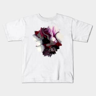 Red/Purple/Black Acrylic Pour Painting Kids T-Shirt